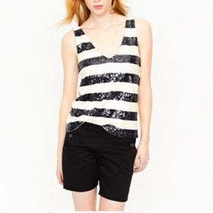 J. Crew sequin v-neck striped tank top